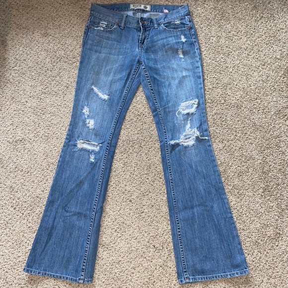 PINK Victoria's Secret Denim - VICTORIA’S SECRET PINK Low Rise Distressed Jeans